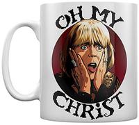 Grindstore Oh My Christ Pam White Ceramic Tea and Coffee Mug, Microwave and Dishwasher Safe