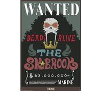 Grindstore One Piece Wanted Brook Maxi Poster - Laminated Large Wall Art Print, Wall Decor, Home Office Classroom Decoration, Gift Idea, Decorative Print 91.5x61cm
