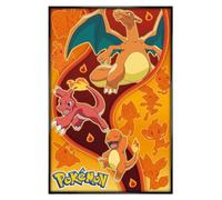 Grindstore Pokémon Fire Type Maxi Poster - Gloss Black Framed - Framed Poster Print, Wall Decor/Art, Home Gift Idea, For Living Room, Bedroom, Home or Office Display
