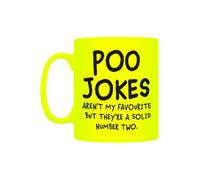 Grindstore Poo Jokes aren't My Favourite Yellow Neon Mug