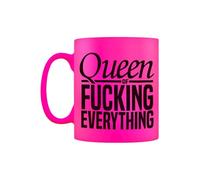 Grindstore Queen of Fucking Everything Pink Neon Ceramic Mug, Rude Gift, Birthday Present, Funny Gift, Drinkware, Present for Him or Her