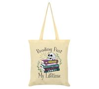 Grindstore Reading Past My Lifetime Cream Tote Bag