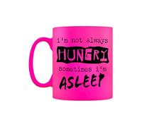 Grindstore Rude Gift Ceramic Mug - I'm Not Always Hungry Sometimes I'm Asleep Pink Neon - Funny Birthday Present for Him or Her