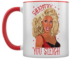Grindstore Shantay You Sleigh Drag Queen Inner 2-Tone Tea and Coffee Mug Red 12x9.5cm