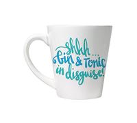 Grindstore Shhh Gin & Tonic in Disguise Latte Mug for Tea or Coffee White