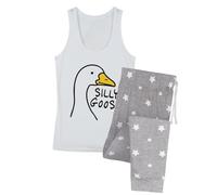 Grindstore Silly Goose Ladies Long Pyjama Set White