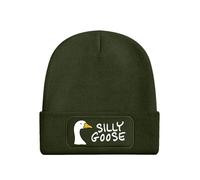 Grindstore Silly Goose Olive Green Beanie Hat