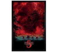 Grindstore Stranger Things 5 (Vecna Sky) Maxi Poster - Black Wooden Framed - Framed Poster Print, Wall Decor/Art, Home Gift Idea, For Living Room, Bedroom, Home or Office Display