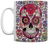 Grindstore Sugar Skull Carnival Mug for Tea or Coffee White