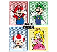 Grindstore Super Mario Mini Poster (4 Colour) - Laminated Wall Art Print, Room Decor, Bedroom Home Office Decoration, Gift Idea, Novelty Wall Decor, Compact Art Print