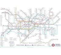 Grindstore TFL London Underground Map Laminated Maxi Poster - Large Wall Art Print for Home, Office, Classroom Decoration, Gift Idea 91.5x61cm