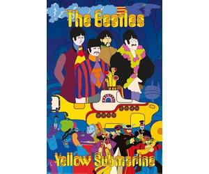 Grindstore The Beatles Yellow Submarine Maxi Poster - Black Gloss Framed - Framed Poster Print, Wall Decor/Art, Home Gift Idea, For Living Room, Bedroom, Home or Office Display