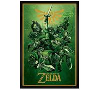 Grindstore The Legend Of Zelda Link Maxi Poster - Black Wooden Framed - Framed Poster Print, Wall Decor/Art, Home Gift Idea, For Living Room, Bedroom, Home or Office Display