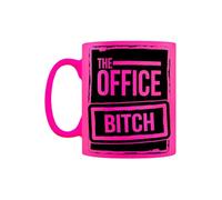 Grindstore The Office Bitch Pink Neon Ceramic Mug, Rude Gift, Birthday Present, Funny Gift, Drinkware, Present for Him or Her