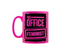 Grindstore The Office Feminist Pink Neon Ceramic Mug, Rude Gift, Birthday Present, Funny Gift, Drinkware, Present for Him or Her