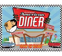Grindstore "The Original American Diner Tin Sign, Multi-Colour, 40.7 x 30.5 cm
