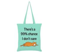 Grindstore There's a 99% Chance I Don't Care Cat Mint Green Tote Bag