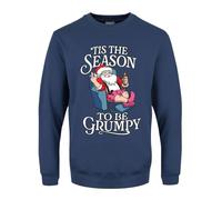Grindstore 'Tis The Season To Be Grumpy Airforce Blue Christmas Jumper