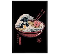 Grindstore Vincent Trinidad Great Ramen Wave Maxi Poster - Black Wooden Framed - Framed Poster Print, Wall Decor/Art, Home Gift Idea, For Living Room, Bedroom, Home or Office Display