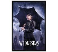 Grindstore Wednesday Black Wooden Framed Downpour Maxi Poster 61x91.5cm