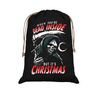 Grindstore When You're Dead Inside But It's Christmas Black Hessian Santa Sack