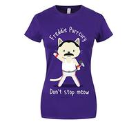 Grindstore Women's Freddie Purrcury T-Shirt Purple