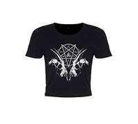 Grindstore Women's Goat Skull Pentagram Crop Top Black