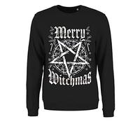 Grindstore Women's Merry Witchmas Christmas Jumper Sweater Black