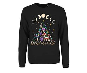 Grindstore Women's Mystical Roots Solstice Christmas Jumper Sweater Black
