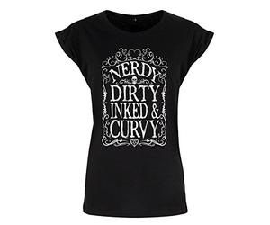 Grindstore Women's Nerdy Dirty Inked & Curvy Premium T-Shirt Black