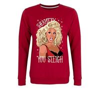 Grindstore Women's Shantay You Sleigh Drag Queen Christmas Jumper Sweater Red