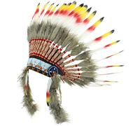 Gringo Native American Chief Headdress - Red, Yellow & Black