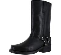 Gringos Engineer Boots, Pull-On Western Buckle Biker Boots (11 UK, Black)