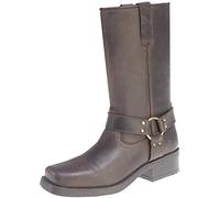 Gringos Engineer Boots, Pull-On Western Buckle Biker Boots (11 UK, Brown)