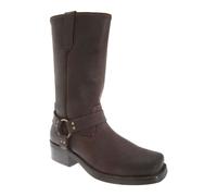High Harley Western Harness Leather Boots Woodland Dark Brown 9
