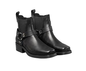 Gringos Mens Low Harley Gusset Harness Leather Boots (7 UK) (Black)
