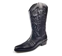 Gringos Mens Western and Cult Fashion HIGH CLIVE - Black Leather, Mens UK 7 / EU 41