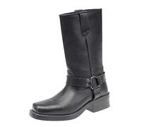 Gringos Mens Western and Cult Fashion HIGH Harley - Black Leather, Mens UK 6/EU 40