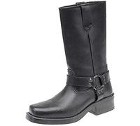 Gringos Mens Western and Cult Fashion HIGH Harley - Black Leather, Mens UK 8/EU 42