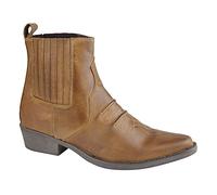 Gringos Mens Western and Cult Fashion Leather Boots - Brown Distressed Leather, Mens UK 9/EU 43