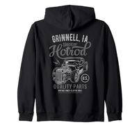 Grinnell Iowa USA Hotrod Automotive Nostalgia Design Zip Hoodie