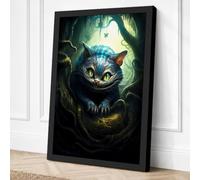 Grinning Cat in Darkness Canvas Wall Art Print 24x16 Inch | Ready to Hang, Gallery Wrapped, Fade-Resistant Inks, Securely Packaged, UK Made