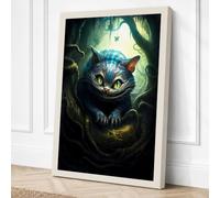 Grinning Cat in Darkness Canvas Wall Art Print 36x24 Inch | Ready to Hang, Gallery Wrapped, Fade-Resistant Inks, Securely Packaged, UK Made