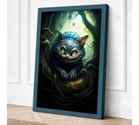 Grinning Cat in Darkness Canvas Wall Art Print 36x24 Inch | Ready to Hang, Gallery Wrapped, Fade-Resistant Inks, Securely Packaged, UK Made