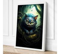 Grinning Cat in Darkness Canvas Wall Art Print 36x24 Inch | Ready to Hang, Gallery Wrapped, Fade-Resistant Inks, Securely Packaged, UK Made