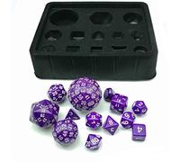 Grinning Gargoyle - 13 Piece Deluxe Games Master Polyhedral RPG Dice Set - Perfect for DnD and other Role-playing Games - Includes 100 Sided Die - Rolling Poly Roleplaying Game Accessory (Purple)