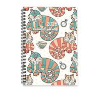 Grinning Striped Cats 2026 Journal Diary A5 To Do List Notebook Organiser Diary Mens 2026 and Notebook for Workout Week To View Monthly Year Planner with Dotted Line Note Page Slim