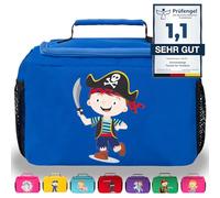 GRINSEZWERGE Bag for Toniebox Starter Set and Tonie Figures, Storage for Tonies Hearing Figures and Accessories, Box Transport Bag, Tigerbox Carry Case, Paolo Pirate (Blue), 28 cm x 14 cm x 18 cm
