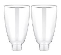 Grinsvalley 2 Pcs 6.5 Inch Clear Glass Lamp Shade, Colonial Style Glass Shade Replacement for Sconces and Other Lighting Fixtures, 3 3/4" Diameter, 1 5/8" Fitter, Clear