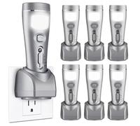 Grinsvalley 6 Pack Rechargeable Emergency Lights for Home Power Failure Rechargeable Plug in Flashlights for Wall, Automatic Turn On Power Outage Night Light Flashlight for Hurricane Preparedness